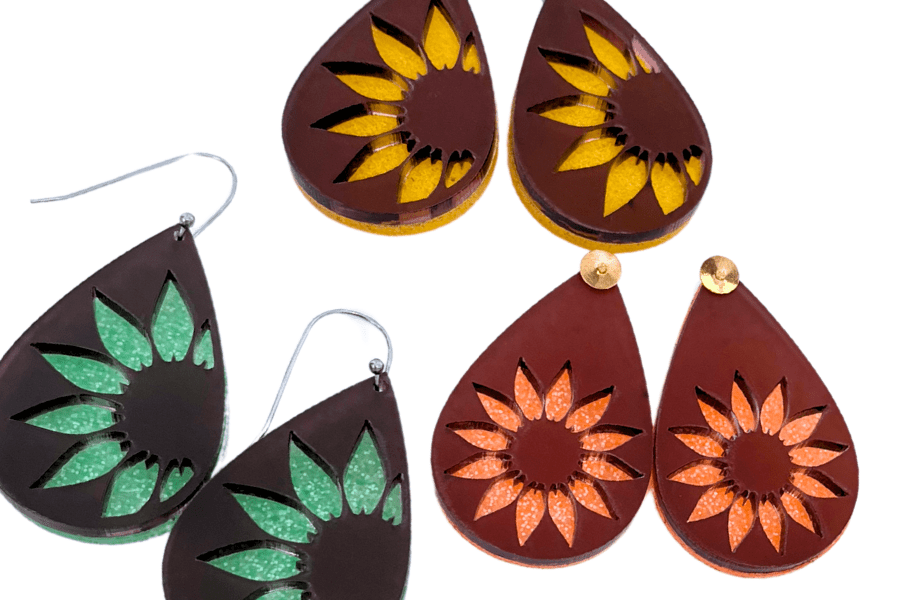 DIY Sunflower Earrings: A Quick & Adorable Summer Laser Project - Custom Made Better