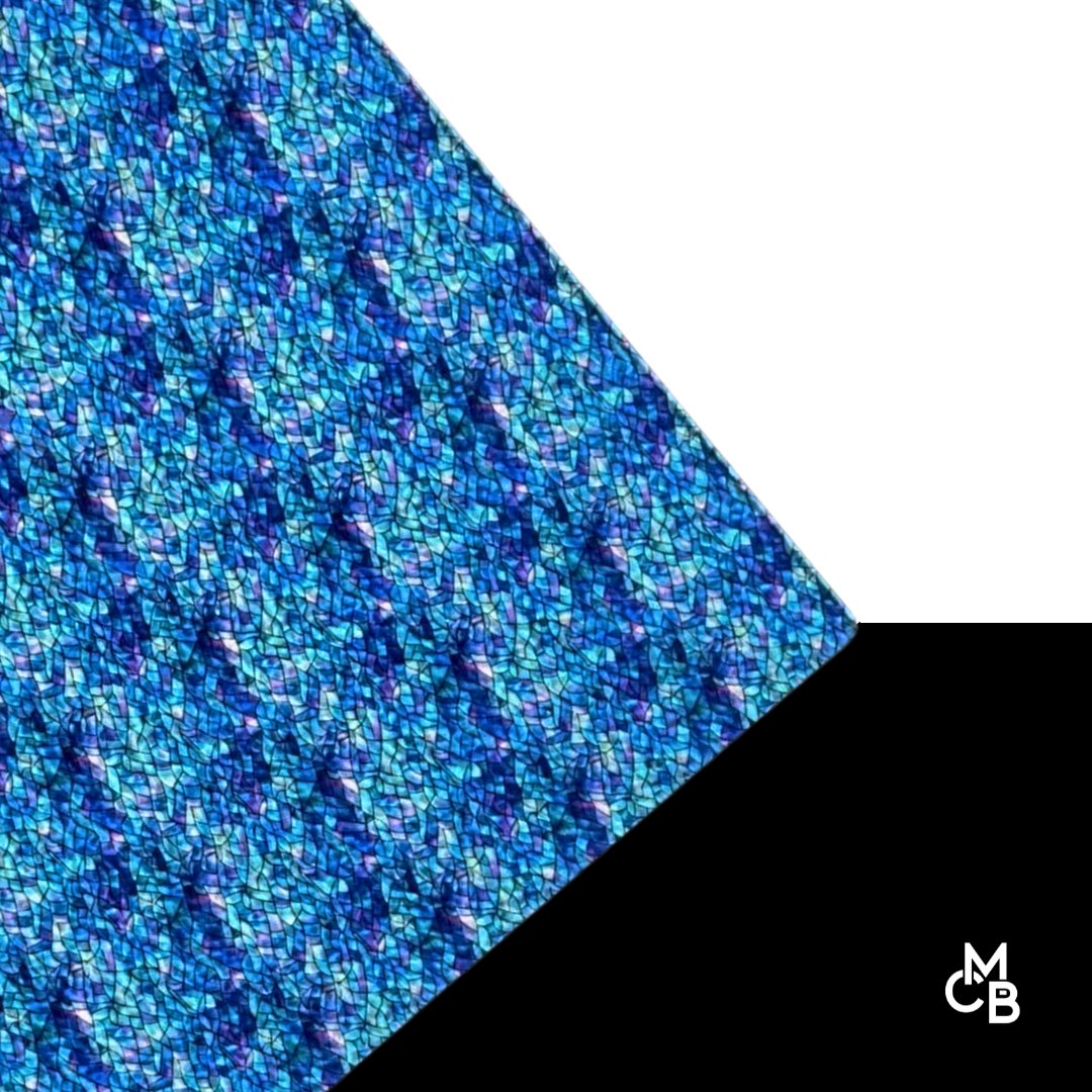 1/8" Blue Stained Glass on Snakeskin Clear Textured Pattern Acrylic Sheet CMB PRESTIGE PATTERNS - Acrylic Sheets