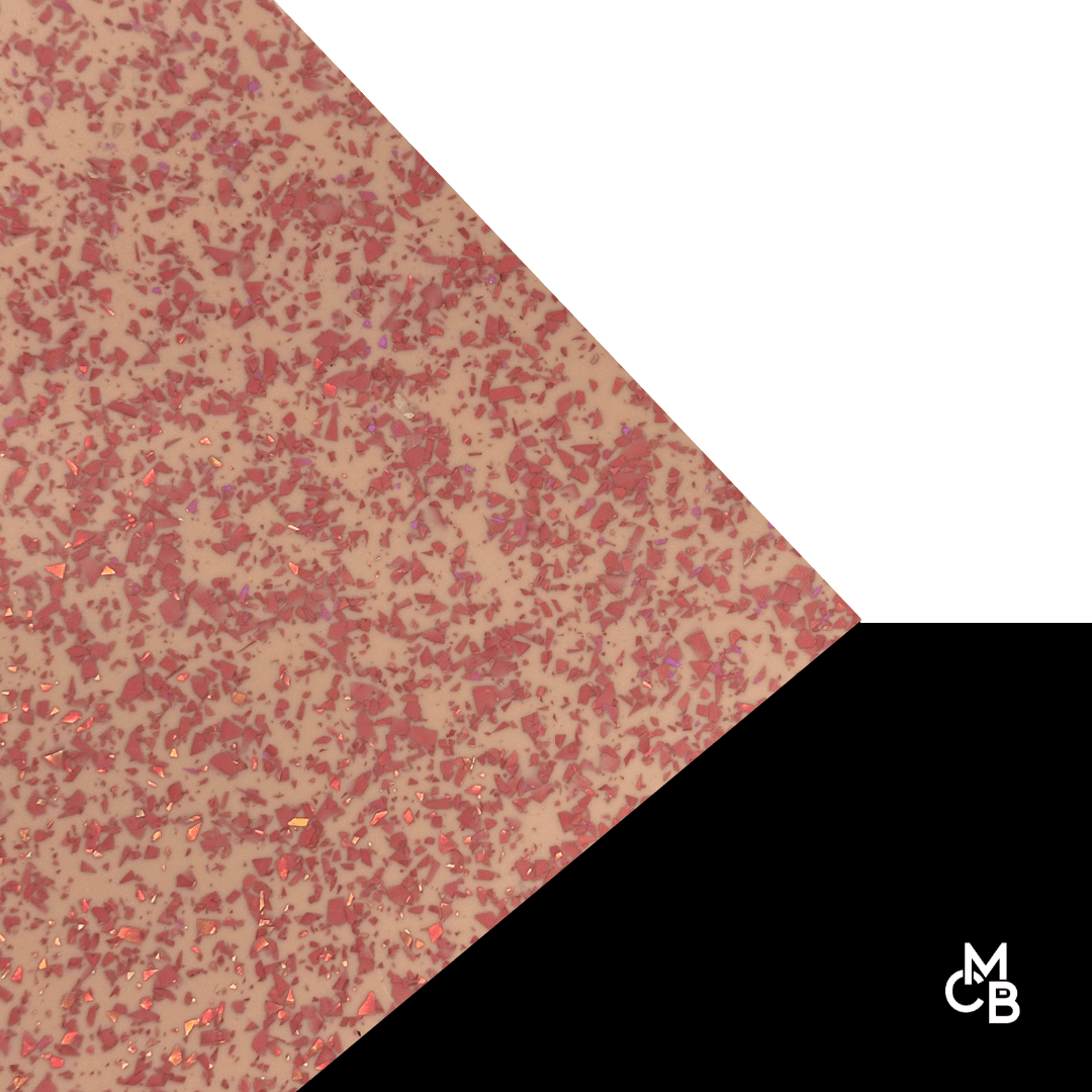 1/8" Blush Rose Gold Luxe Flake Glitter Cast Acrylic Sheets - Acrylic Sheets