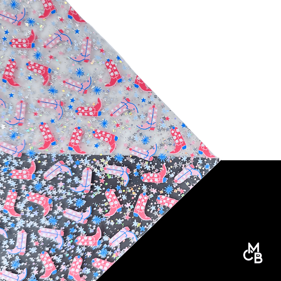 1/8" Cowgirl Boots on Star Spangles & Banner Acrylic Sheet CMB PRESTIGE PATTERNS - CMB Prestige Pattern