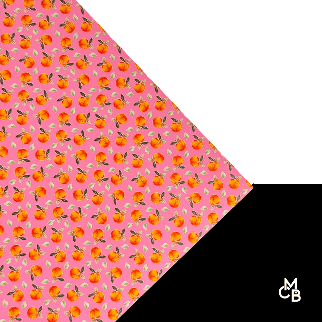 1/8" Itty Bitty Peaches on Matte Pastel Flamingo Acrylic Sheet CMB PRESTIGE PATTERNS - CMB Prestige Pattern