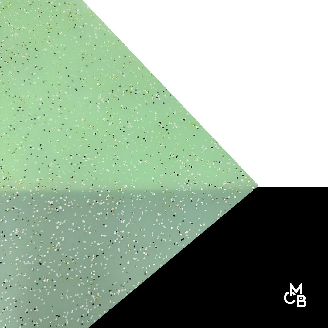 1/8" Majestic Mint Glitz Glitter Cast Acrylic Sheets - Acrylic Sheets