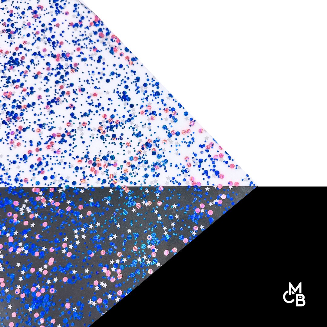 1/8" Miss Americana Glitter Dots Cast Acrylic Sheets - Acrylic Sheets