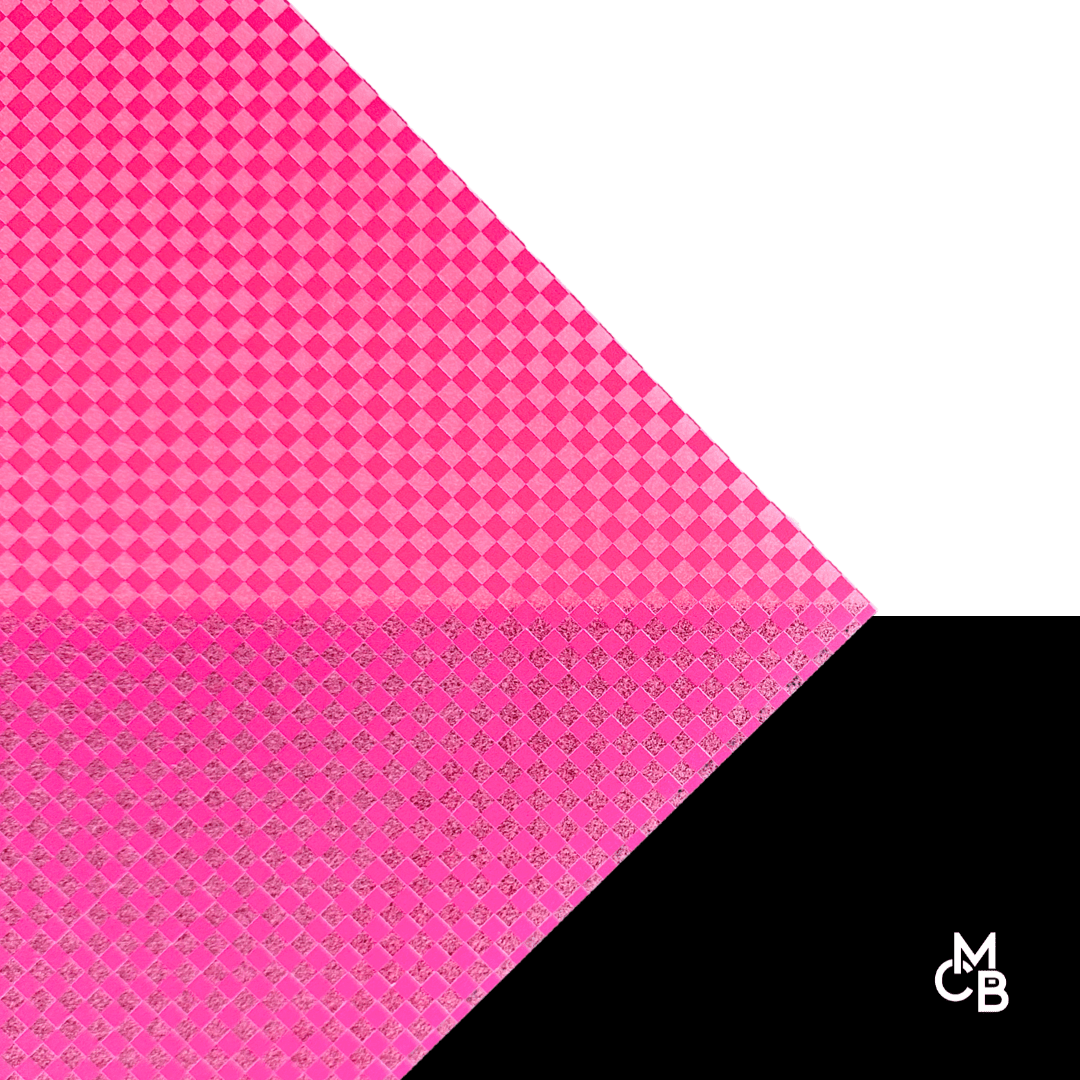1/8" Pink Checkered on Neon Pink Glitter Acrylic Sheet CMB PRESTIGE PATTERNS - CMB Prestige Pattern