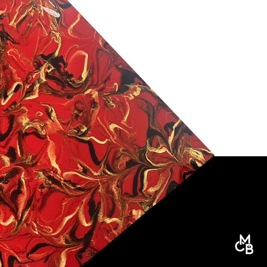 1/8" Red Golden Swirl Marble Cast Acrylic Sheets - Acrylic Sheets