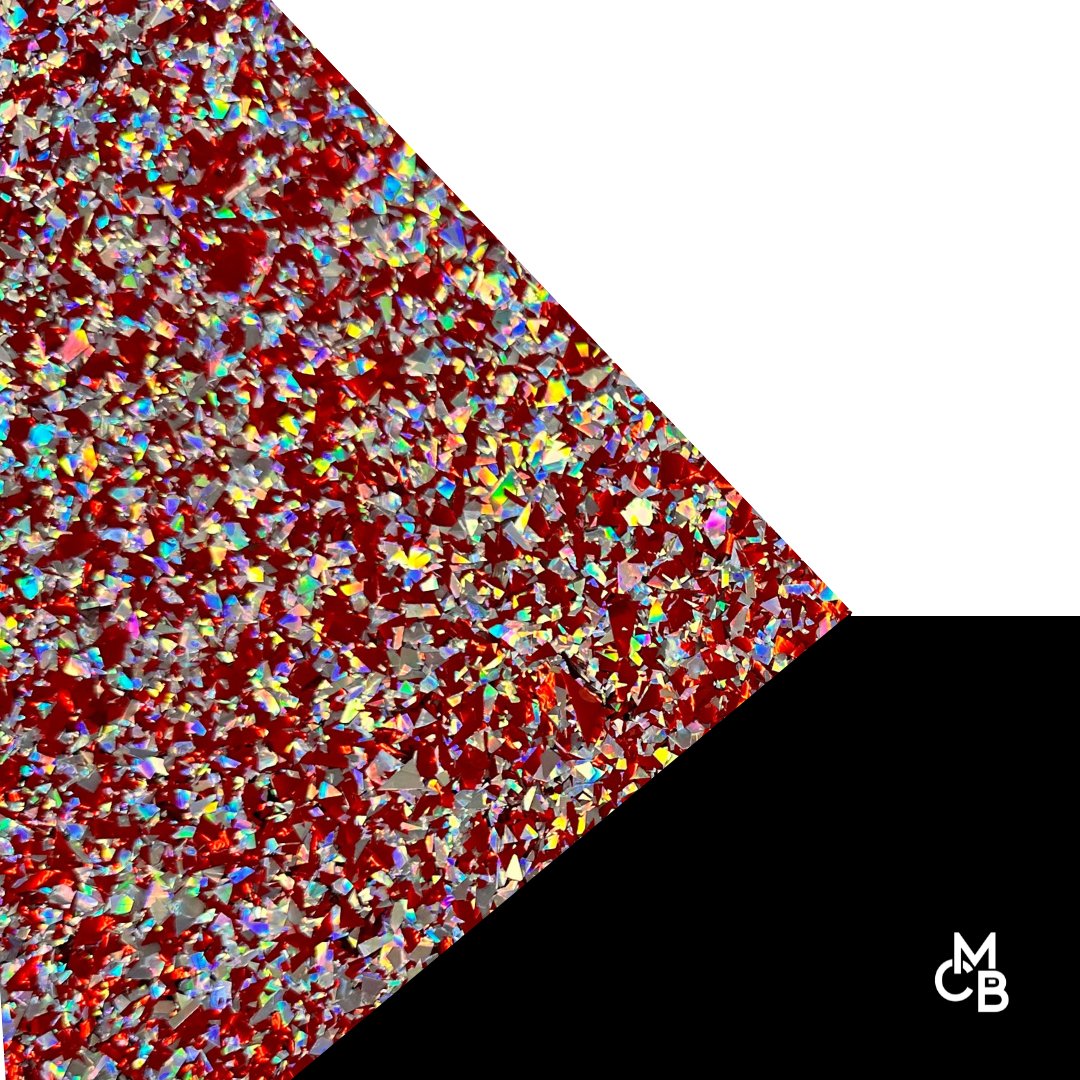 1/8" Red & Silver Flake Glitter Cast Acrylic Sheets - Acrylic Sheets