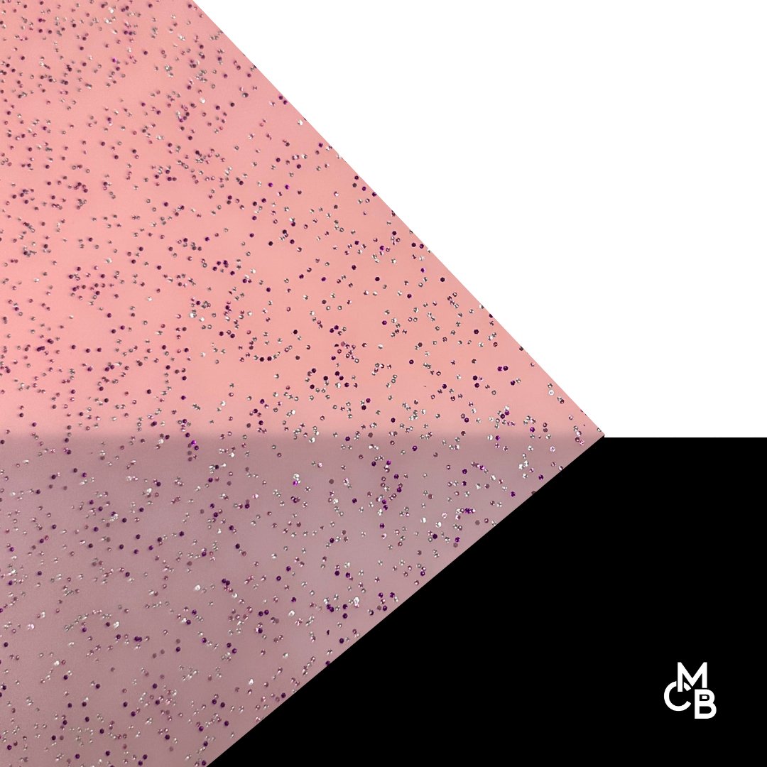 1/8" Rose Quartz Glitz Glitter Cast Acrylic Sheets - Acrylic Sheets