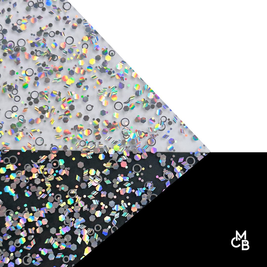 1/8" Silver Spangle Glitter Shapes Cast Acrylic Sheets - Acrylic Sheets