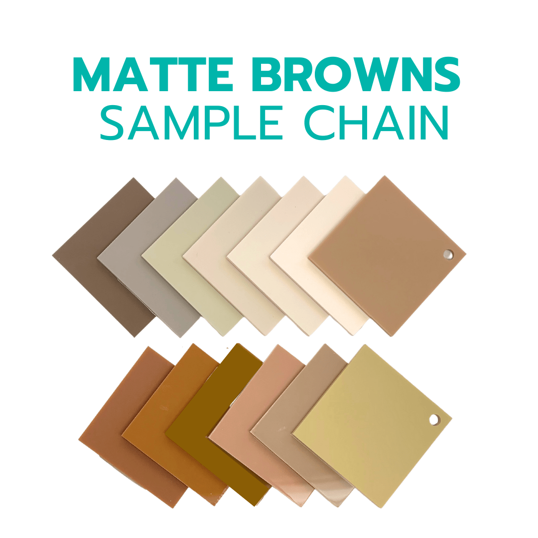 2" Sample Bundle - 1/8" Matte Browns Acrylic Sheets - Acrylic Sheet Bundles