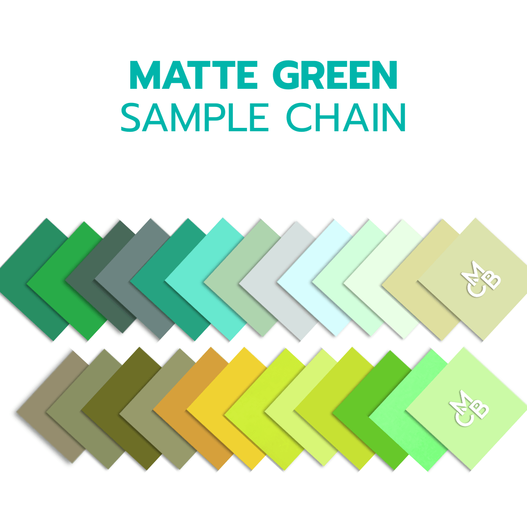 2" Sample Bundle - 1/8" Matte Greens Acrylic Sheets - Acrylic Sheet Bundles