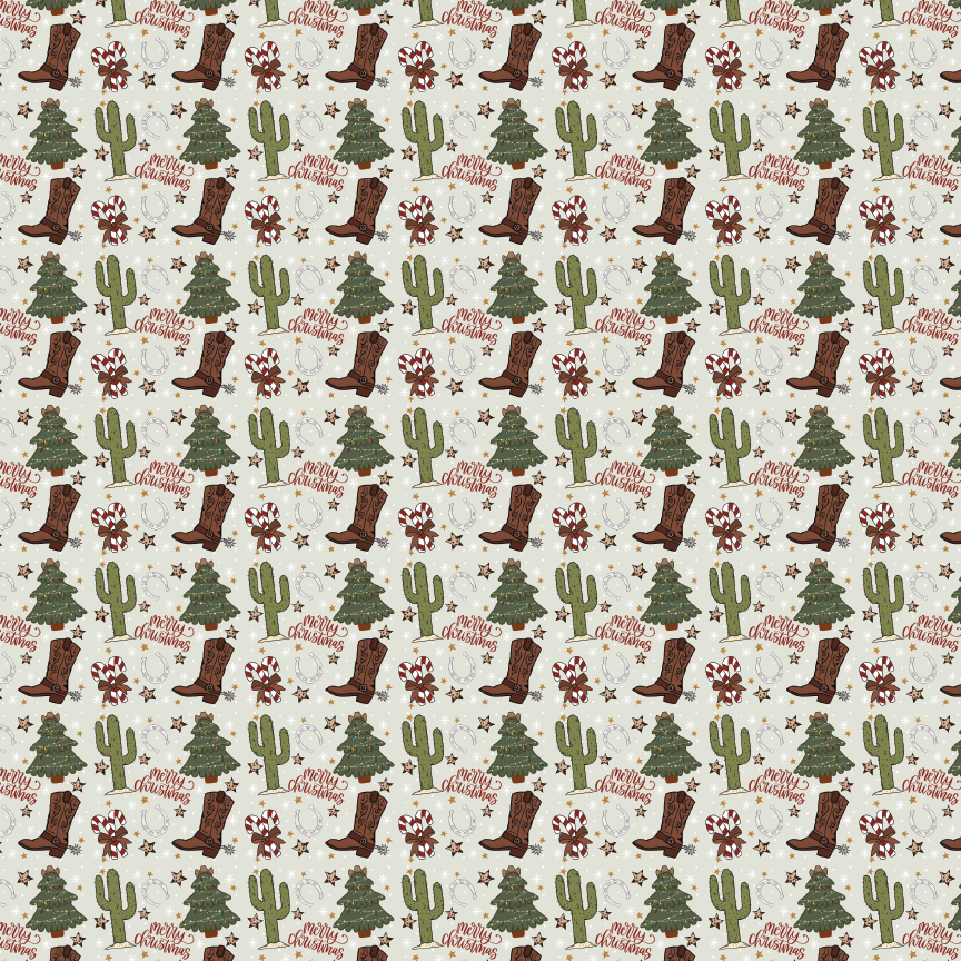 P0274 | Cowboy Christmas Pattern Acrylic Sheet