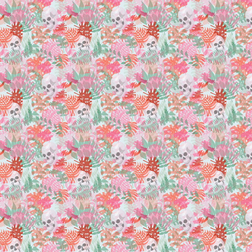P0378 | Floral Skulls Pattern Acrylic Sheet