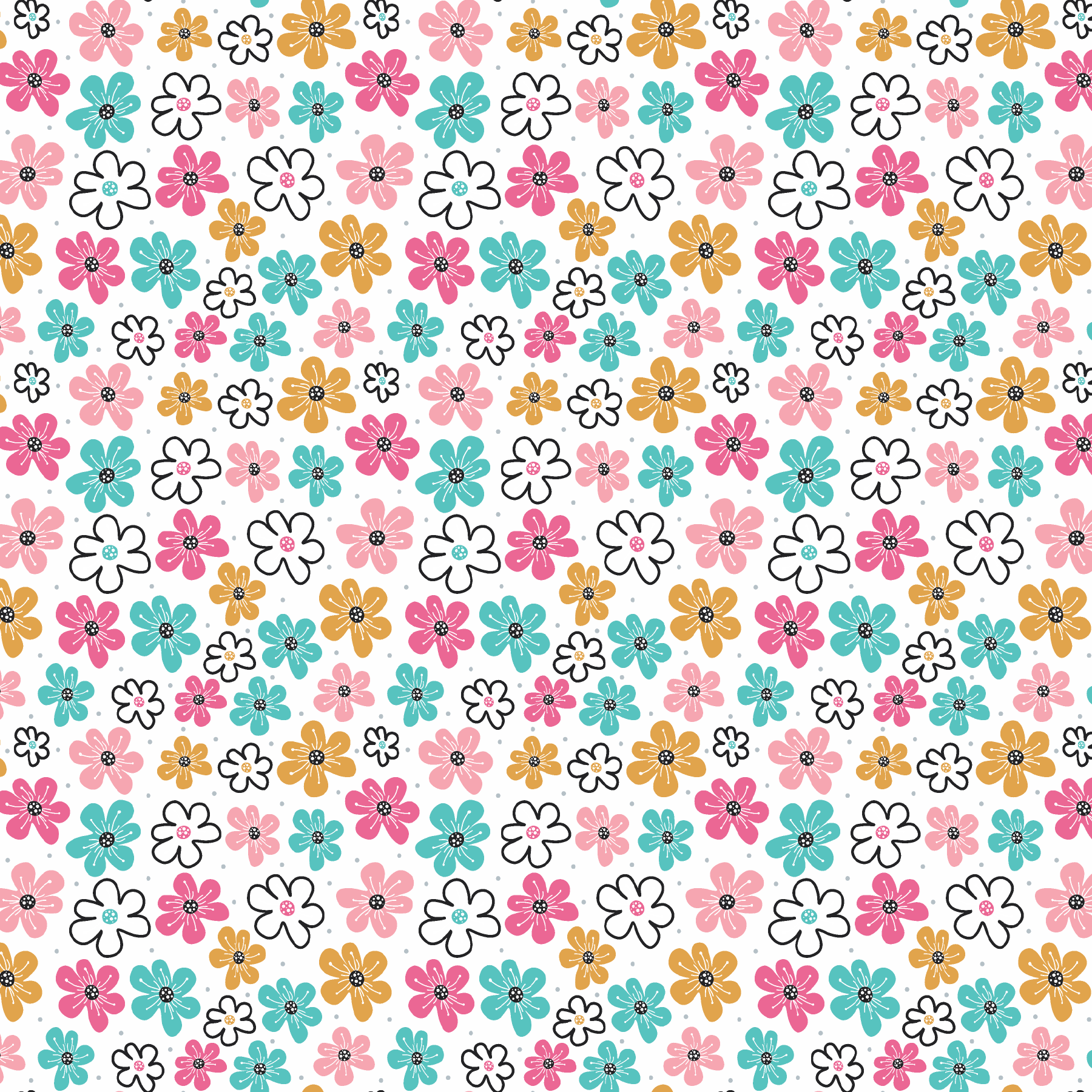 Abstract Doodle Daisies Pattern Acrylic Sheets - CMB Pattern Acrylic