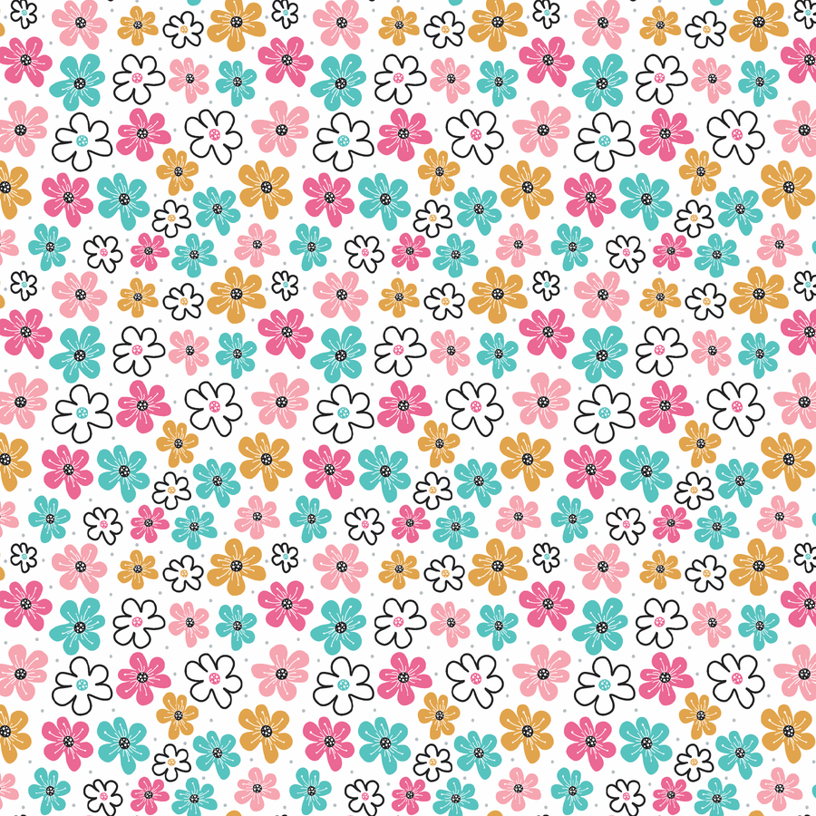 Abstract Doodle Daisies Pattern Acrylic Sheets - CMB Pattern Acrylic