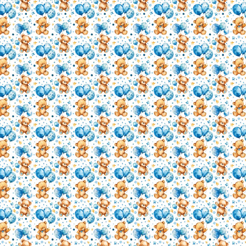 Blue Teddy Bears Pattern Acrylic Sheets - CMB Pattern Acrylic