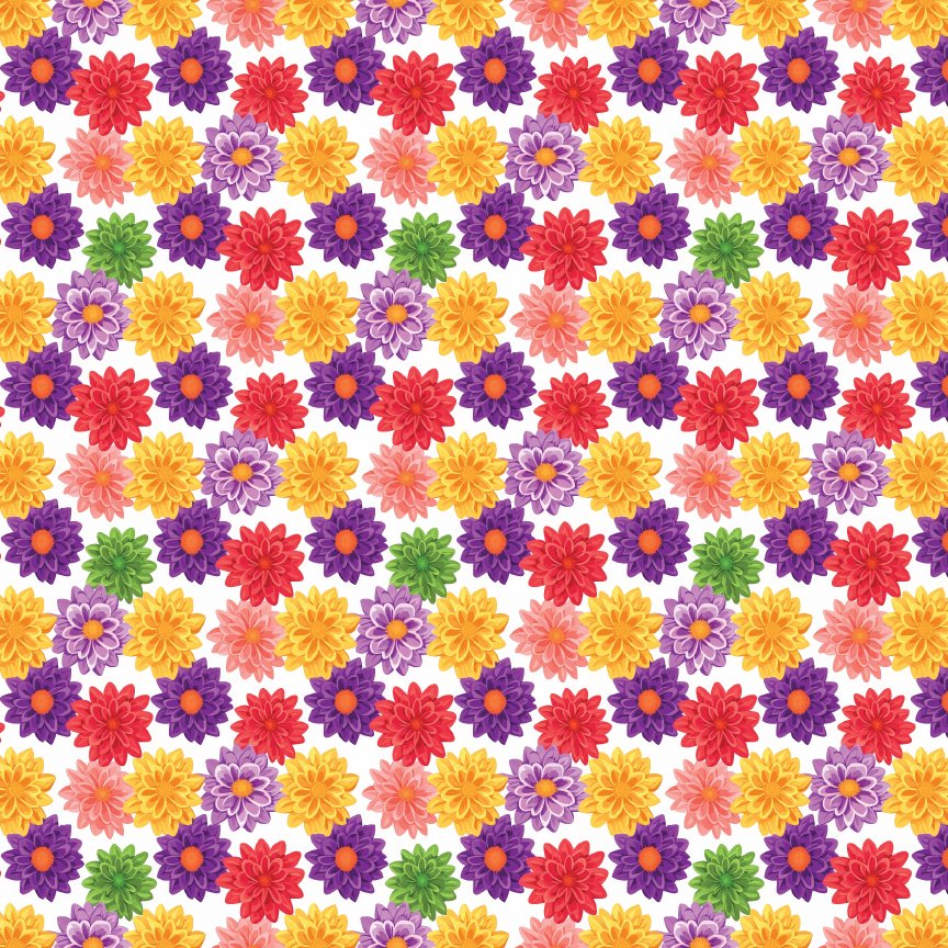 Bold Dahlias Pattern Acrylic Sheets - CMB Pattern Acrylic