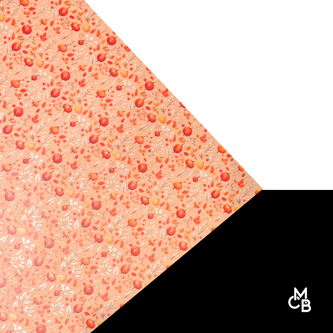 P0445 | 1/8" Harvest Pumpkins on Matte Barely Apricot CMB PRESTIGE PATTERNS