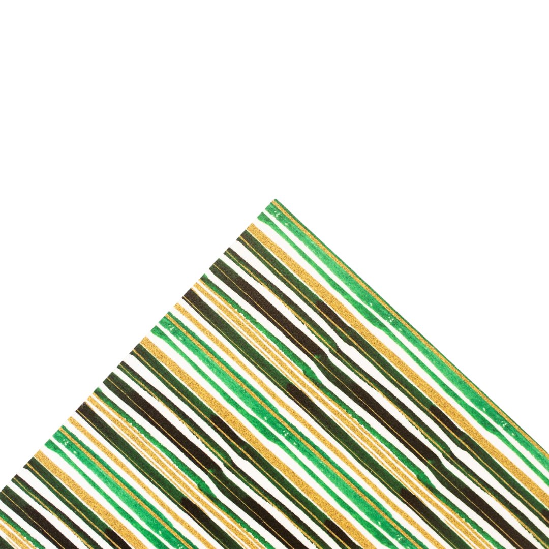 Green & Gold Brushstroke Stripes Pattern Acrylic Sheet - CMB Pattern Acrylic
