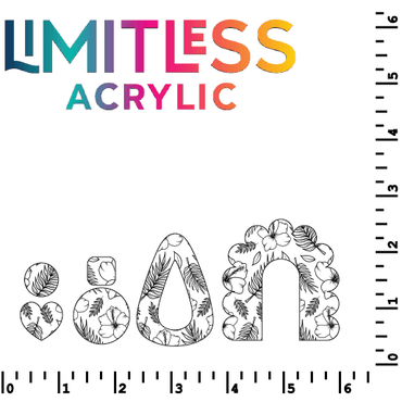 Hibiscus Floral Black Lineart Pattern Acrylic Sheets - CMB Pattern Acrylic