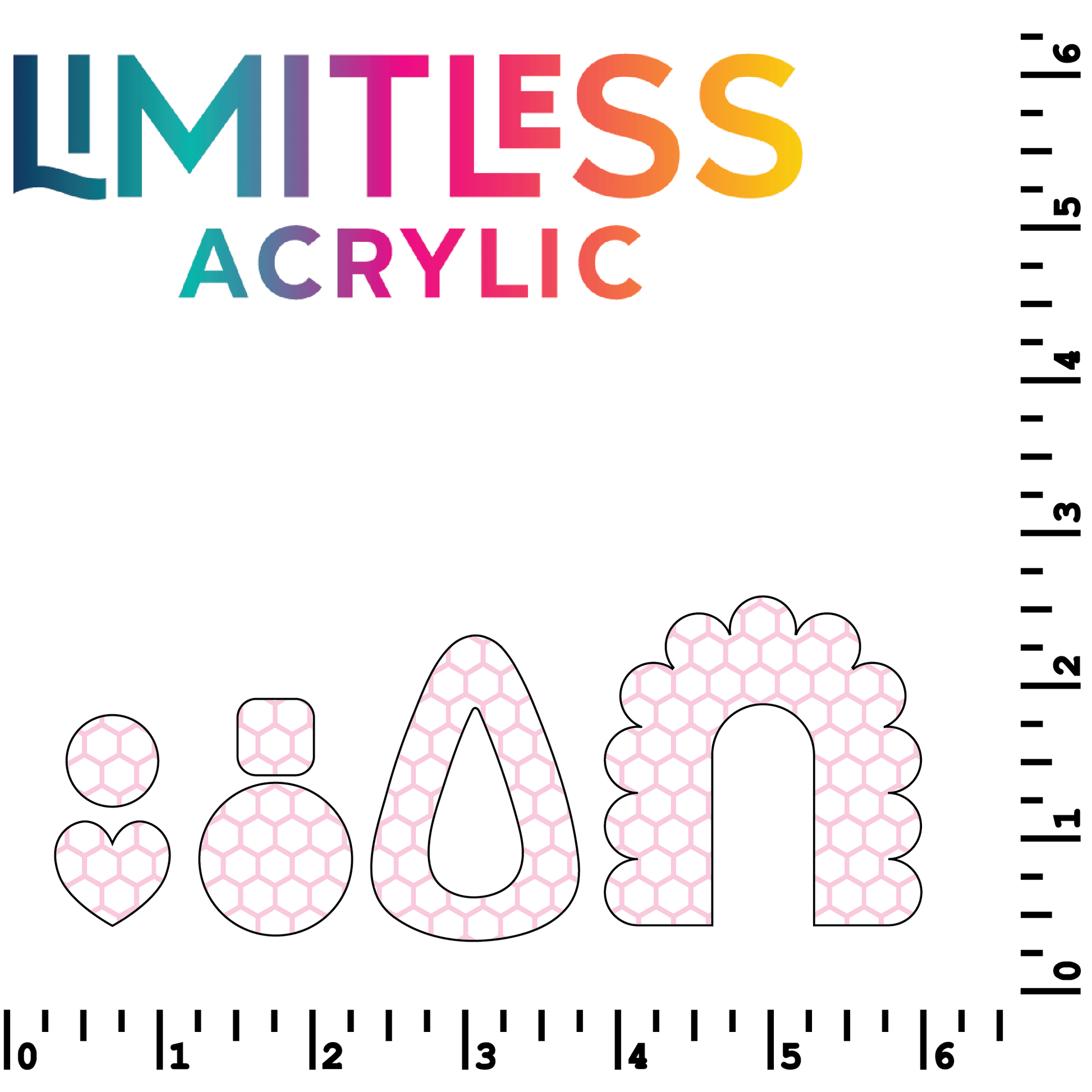 Itty Bitty Pastel Pink Honeycomb Pattern Acrylic Sheets - CMB Pattern Acrylic