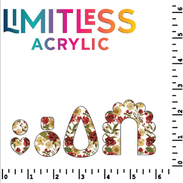 Itty Bitty Red & Gold Pressed Floral Pattern Acrylic Sheets - CMB Pattern Acrylic