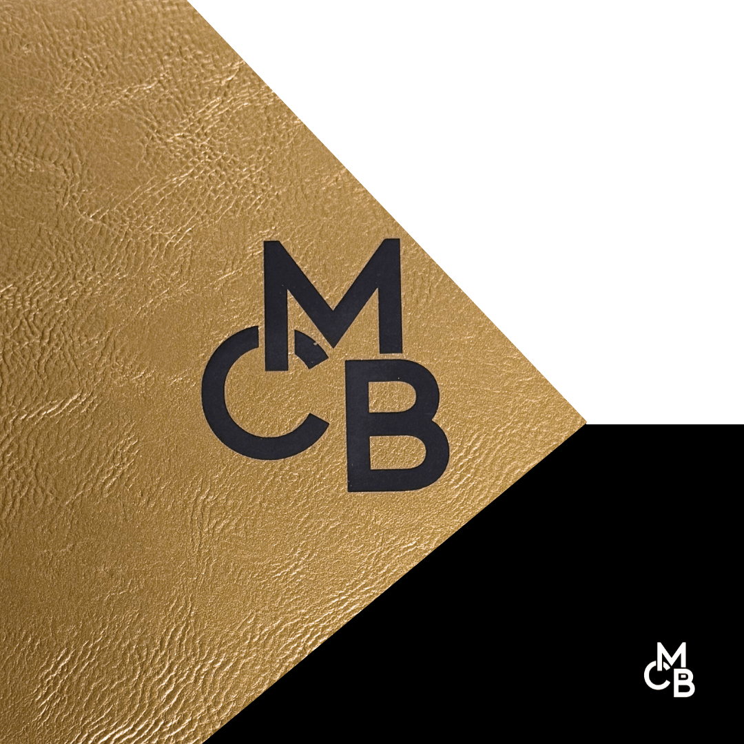 Legacy Leatherette | METALLIC GOLD ENGRAVES BLACK LEATHERETTE SHEETS - LASERABLE LEATHERETTE