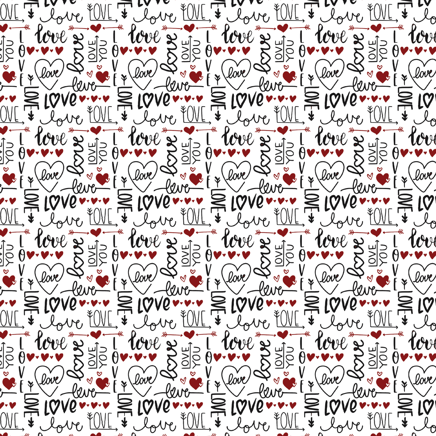 Love Typography Pattern Acrylic Sheets - CMB Pattern Acrylic