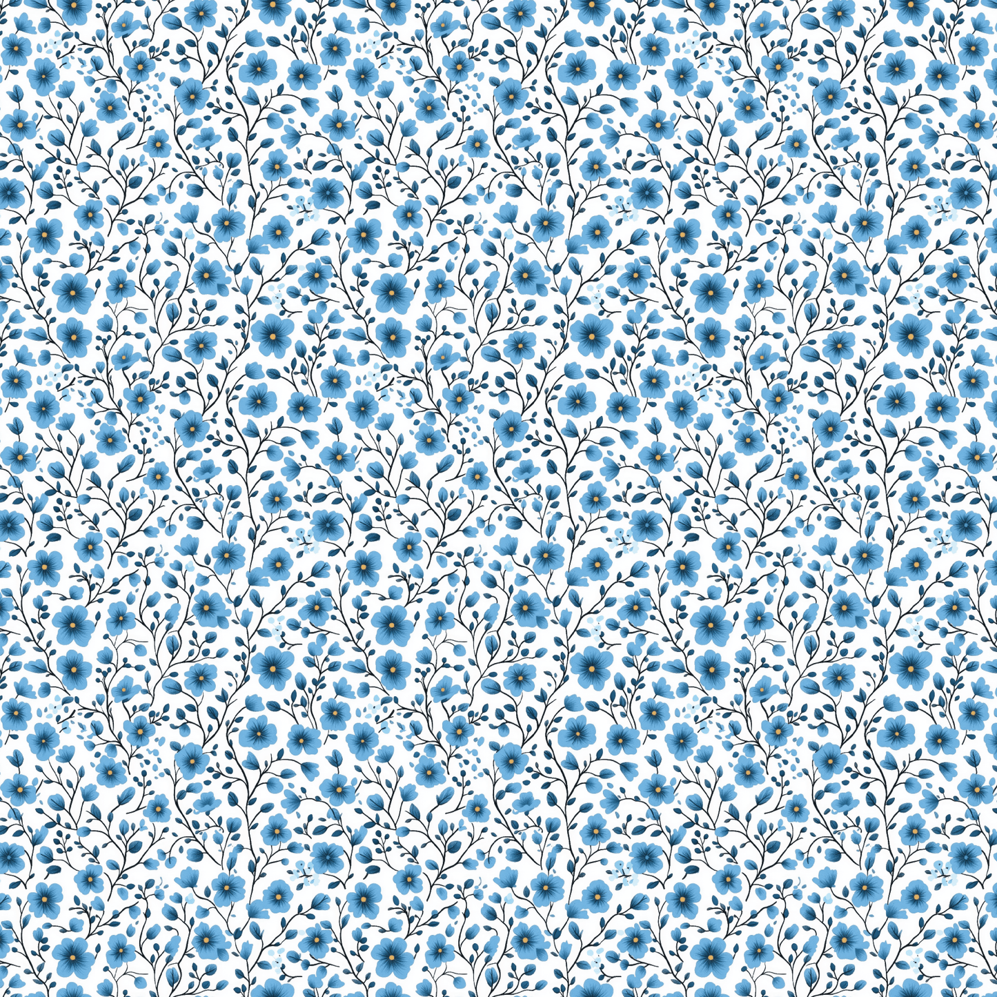 P1164 | Bitty Blue Floral Pattern Acrylic Sheets - CMB Pattern Acrylic
