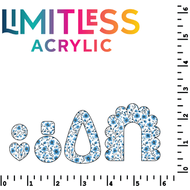 P1164 | Bitty Blue Floral Pattern Acrylic Sheets - CMB Pattern Acrylic