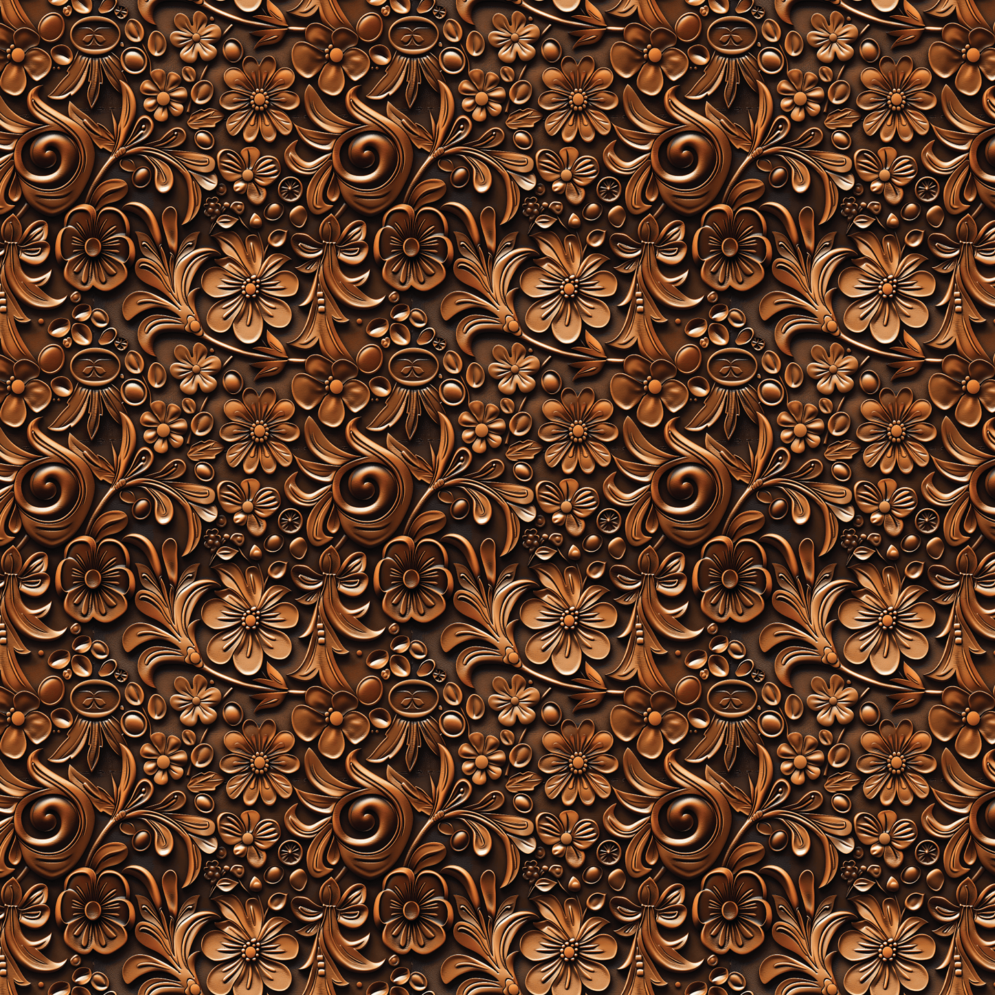 P1173 | Floral Tooled Leather Pattern Acrylic Sheets - CMB Pattern Acrylic