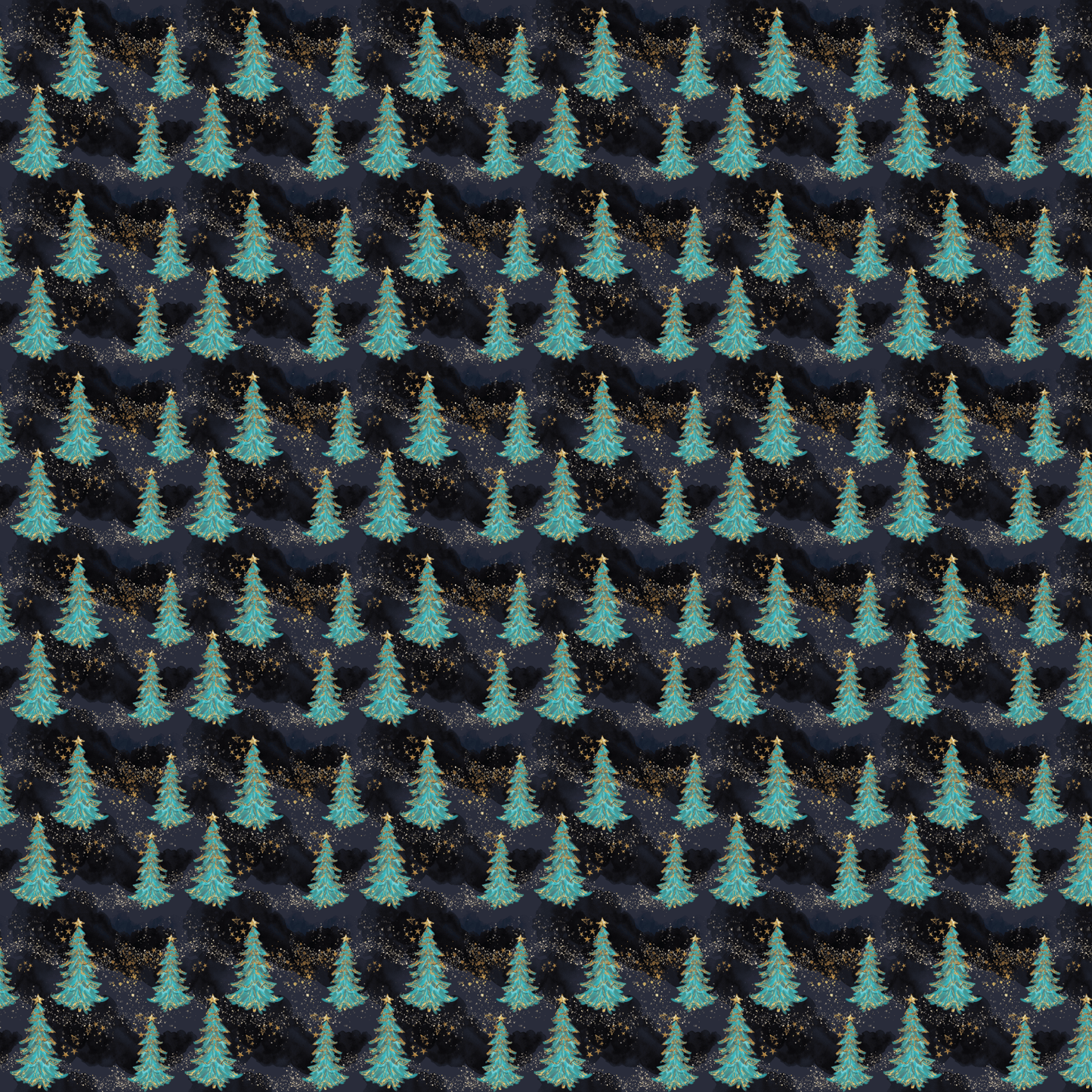 P1175 | Glitter Mint Chrismtas Trees Nightfall Pattern Acrylic Sheets - CMB Pattern Acrylic