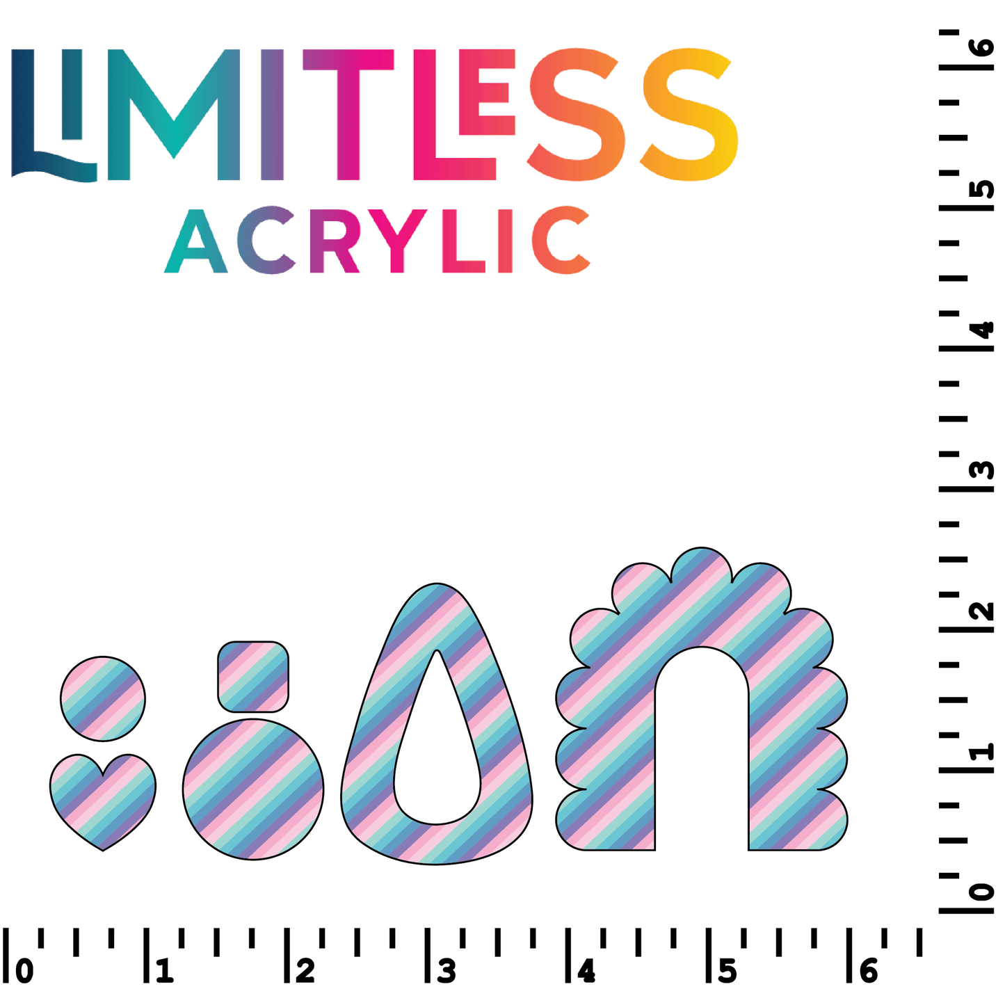 P1177 | Mermaid Stripes Pattern Acrylic Sheets - CMB Pattern Acrylic