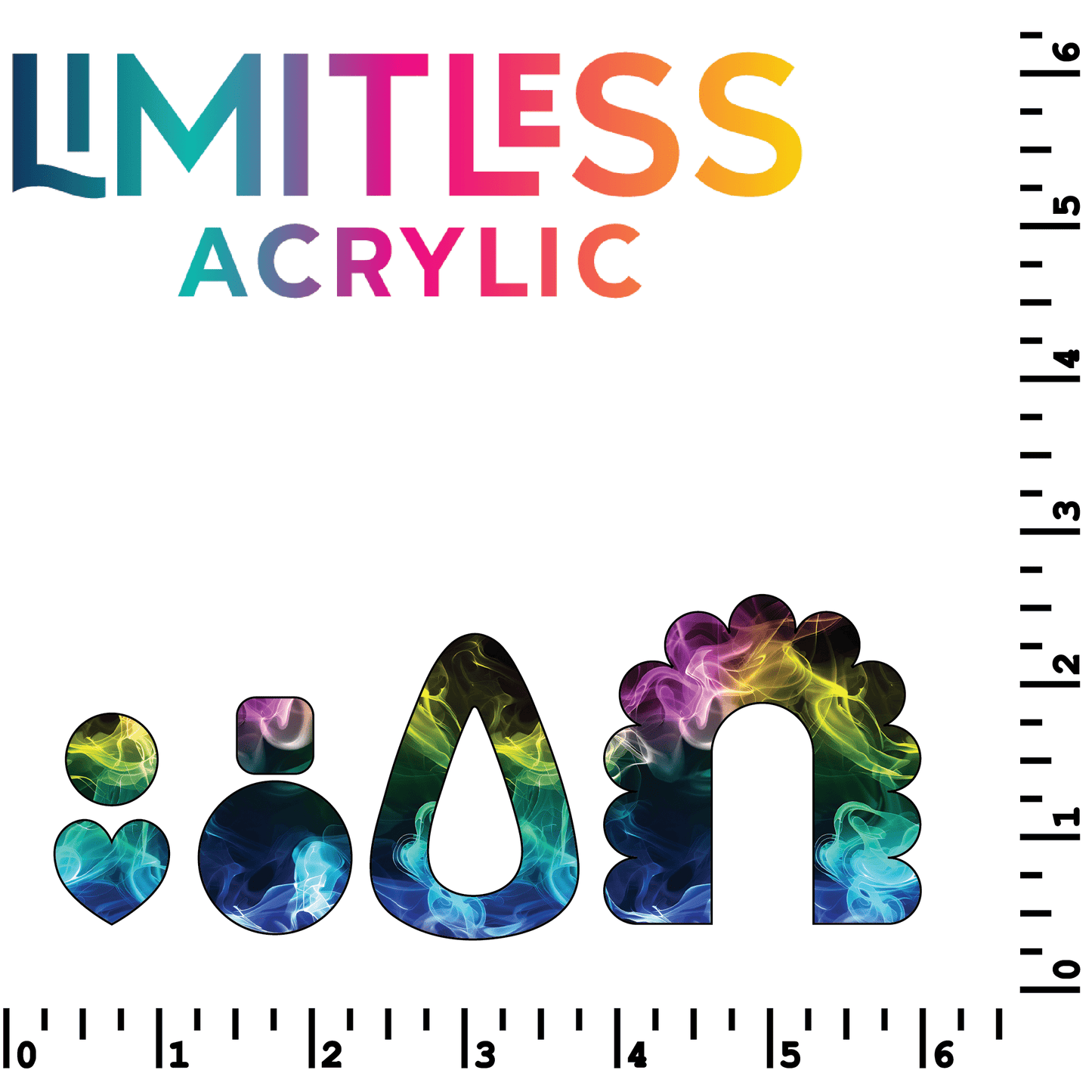 P1179 | Neon Rainbow Smoke Pattern Acrylic Sheets - CMB Pattern Acrylic