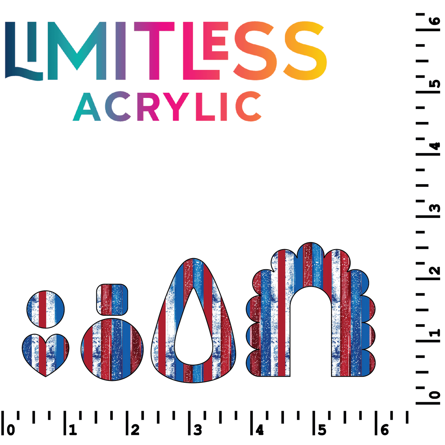 P1184 | Patriotic Glitter Stripes Pattern Acrylic Sheets - CMB Pattern Acrylic