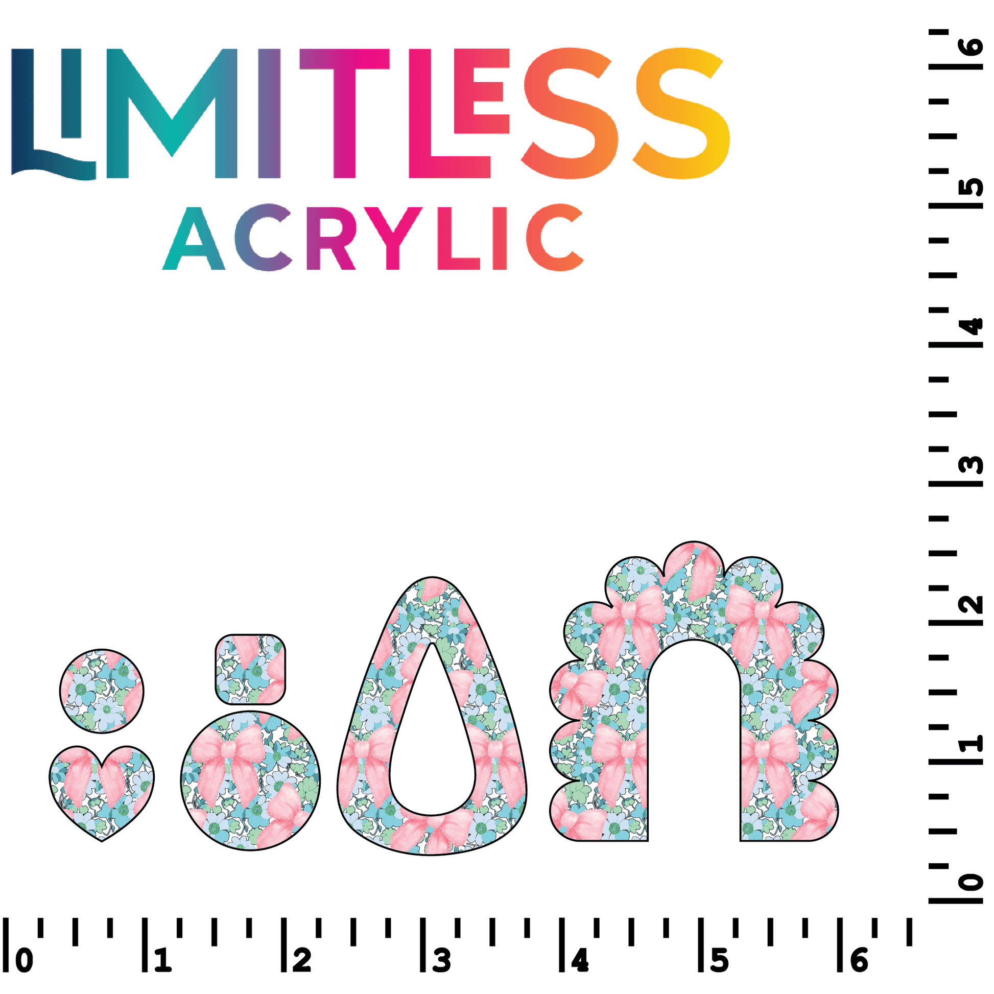 P1217 | Coquette Preppy Floral & Bows Pattern Acrylic Sheets - CMB Pattern Acrylic