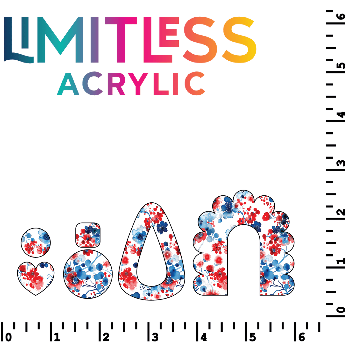 P1218 | Florals for the Fourth Pattern Acrylic Sheets - CMB Pattern Acrylic