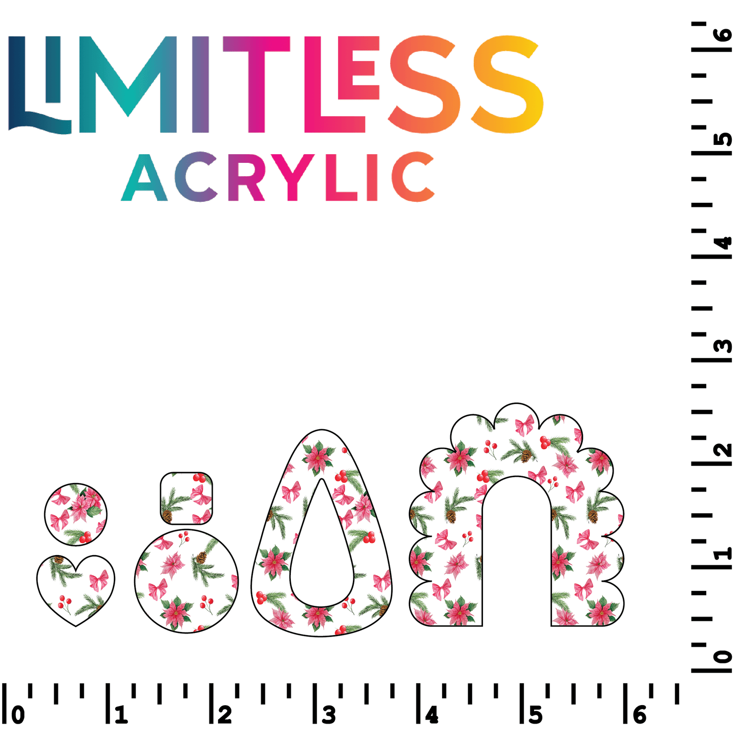 P1226 | Mistletoes & Bows Pattern Acrylic Sheets - CMB Pattern Acrylic