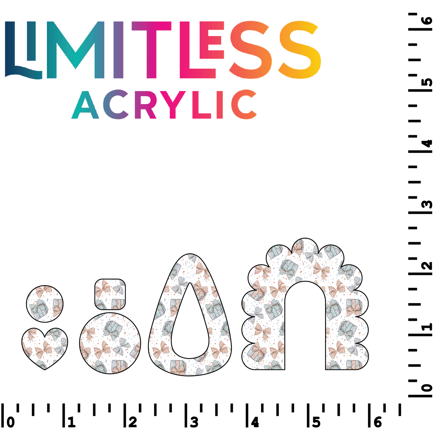 P1233 | Presents, Bows, & Confetti Pattern Acrylic Sheets - CMB Pattern Acrylic