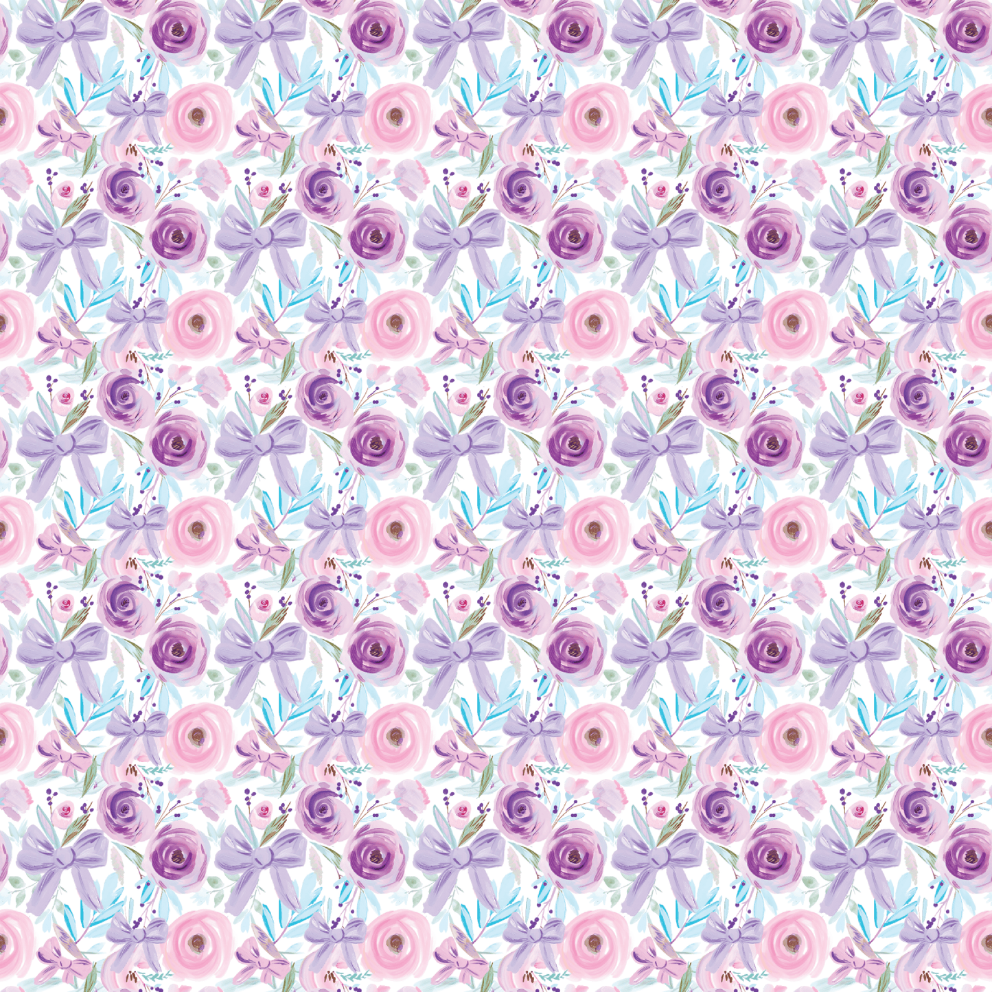 P1234 | Purple Floral & Bows Pattern Acrylic Sheets - CMB Pattern Acrylic