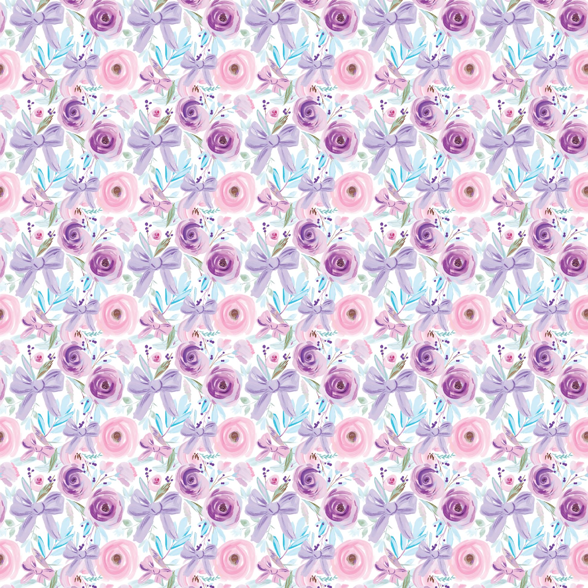 P1234 | Purple Floral & Bows Pattern Acrylic Sheets - CMB Pattern Acrylic