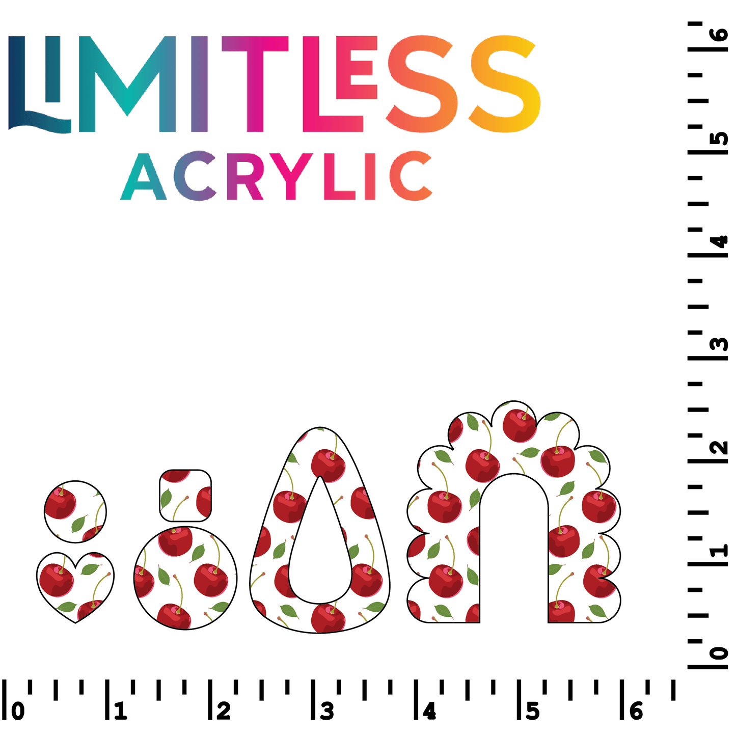 P1237 | Scattered Cherries Pattern Acrylic Sheets - CMB Pattern Acrylic