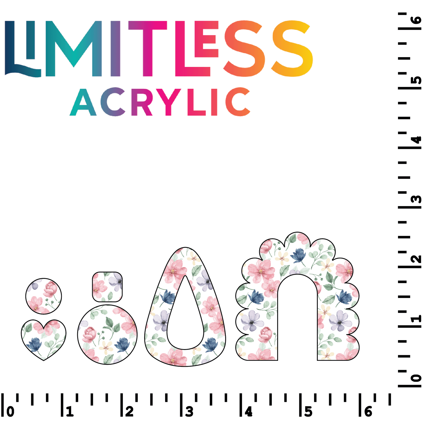 P1238 | Spring Floral 4 Pattern Acrylic Sheets - CMB Pattern Acrylic