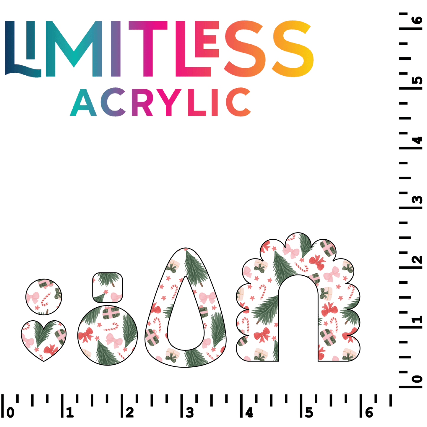 P1239 | Watercolor Christmas Trees & Bows Pattern Acrylic Sheets - CMB Pattern Acrylic