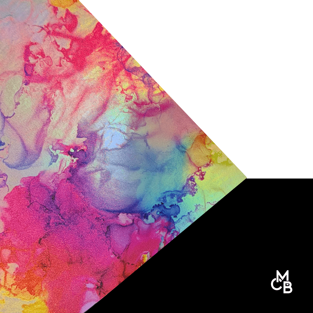 Pattern Leatherette | HOLOGRAPHIC RAINBOW ALCOHOL INK | P1137 - LASERABLE LEATHERETTE