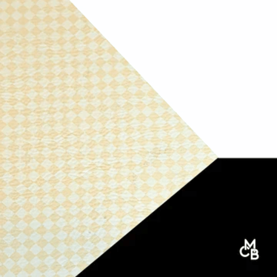 Pattern Leatherette | Light Tan/Peach & White Checkered | P0544 - LASERABLE LEATHERETTE