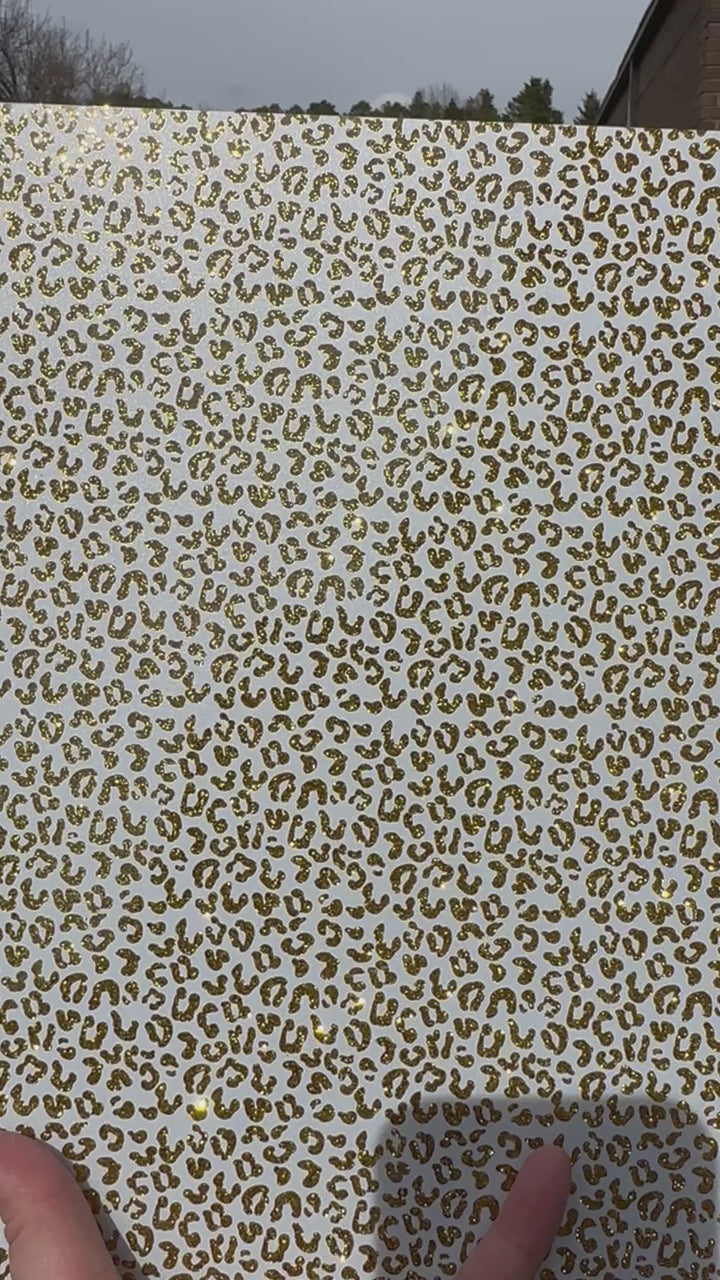 Gold Glitter Leopard Pattern Acrylic Sheet CMB PRESTIGE PATTERNS