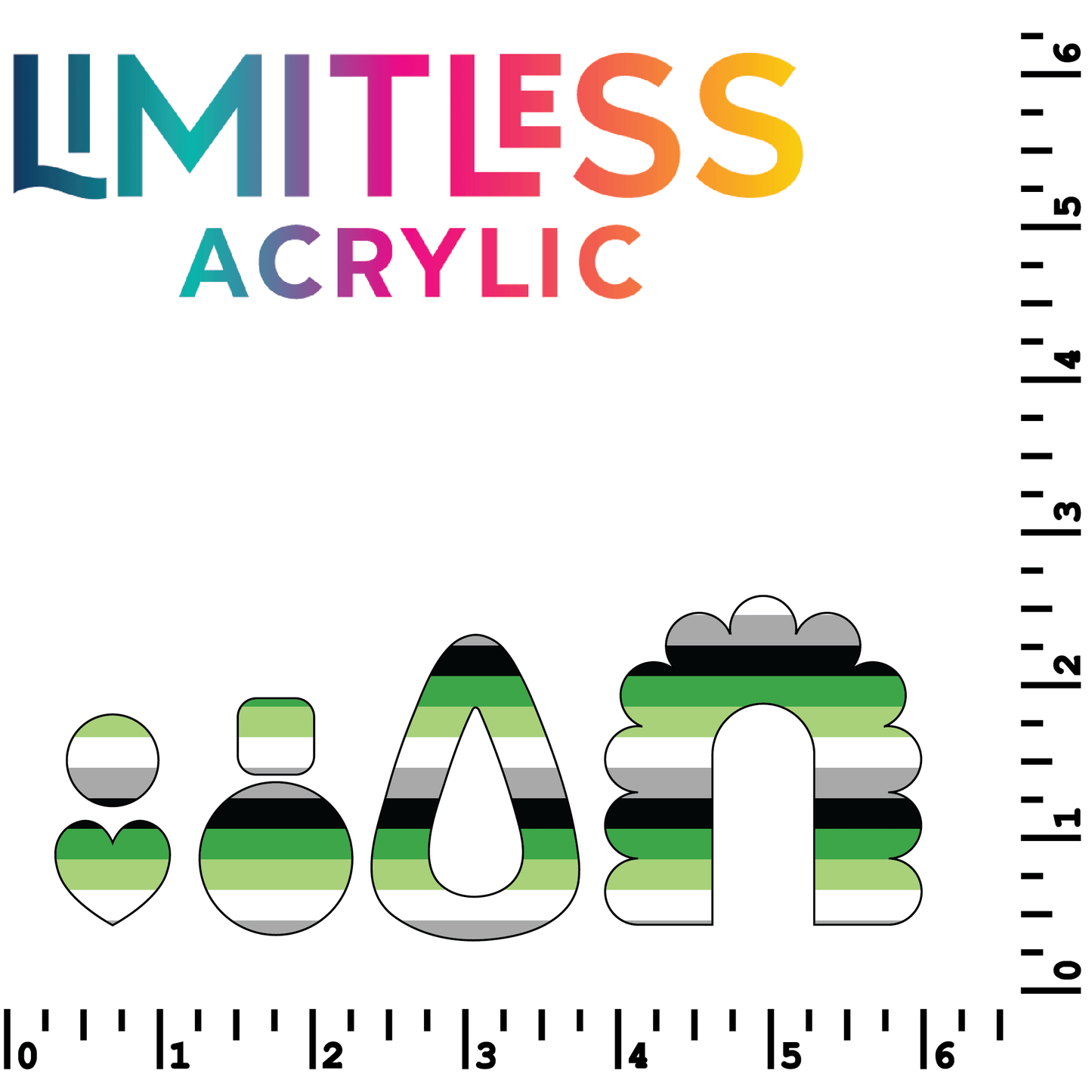 Pride Flag - Aromantic Pattern Acrylic Sheets - CMB Pattern Acrylic