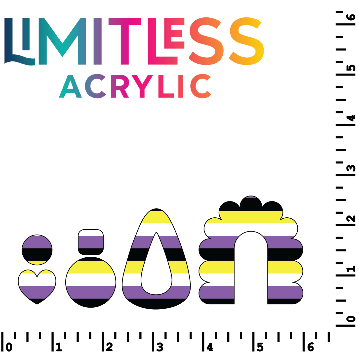 Pride Flag - Nonbinary Pattern Acrylic Sheets - CMB Pattern Acrylic