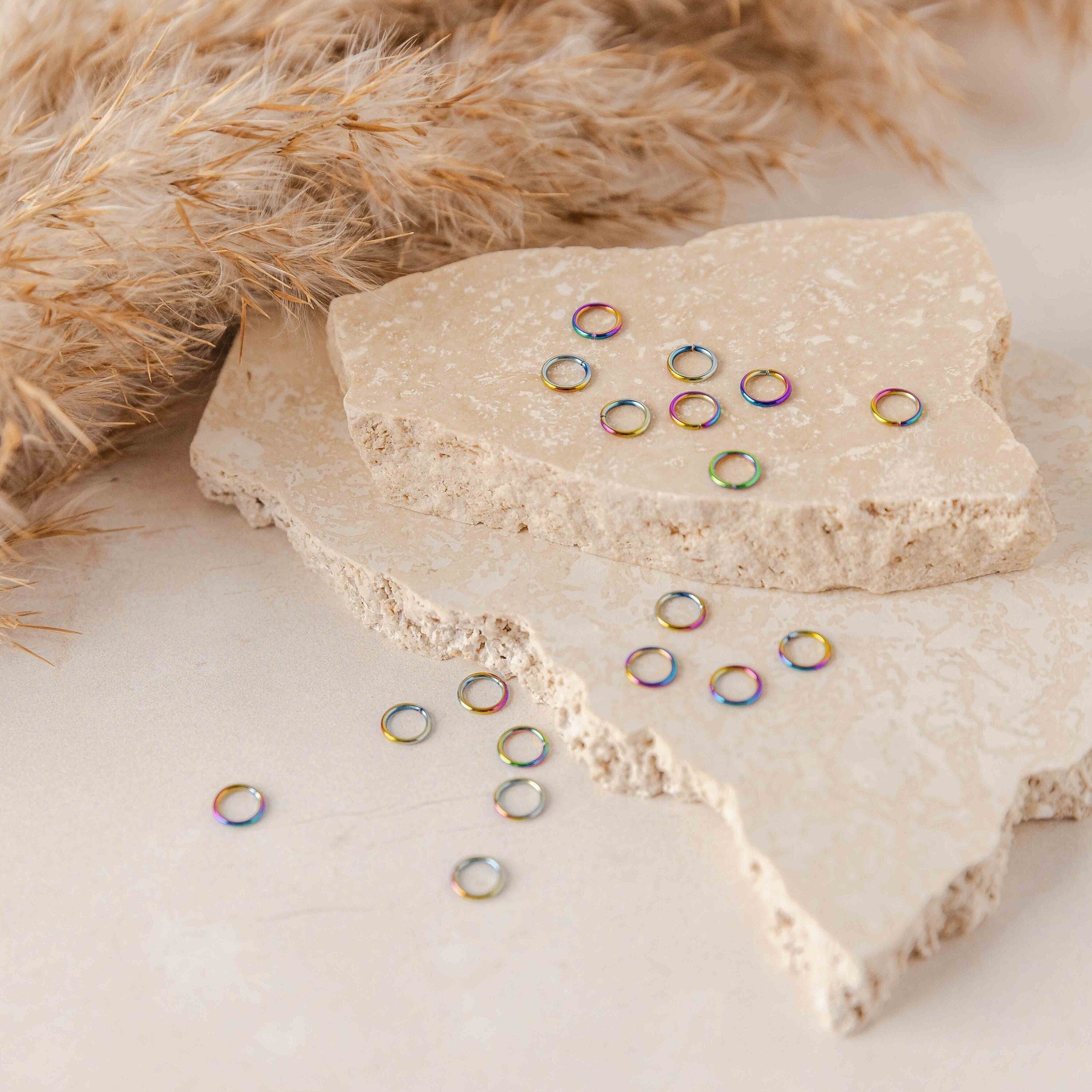 Rainbow 10mm Round Stainless Steel Jump Rings, 100 Pieces, Jump Ring 52 -