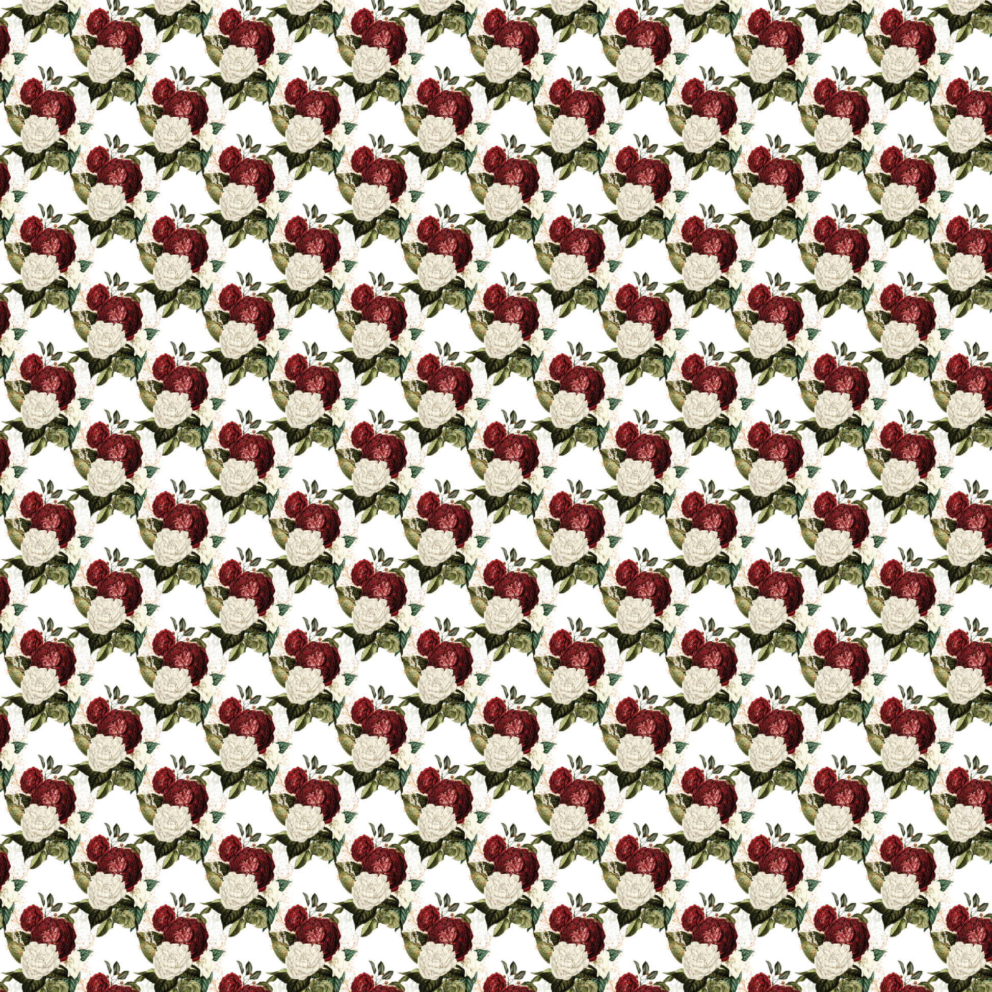 Red & White Floral Bouquets Pattern Acrylic Sheets - CMB Pattern Acrylic